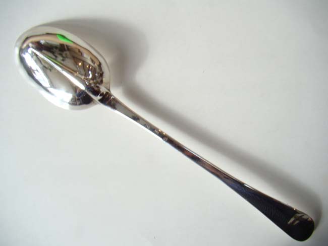 A fabulous English Queen Anne period Scottish 'Rat -Tail' pattern Silver Stuffing Spoon by Charles Dickson of Edinburgh, 1711, with assay mark of Edward Penman.